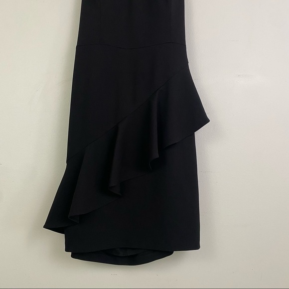 AIDAN BY AIDAN MATTOX black ruffle open back mini dress - Picture 7 of 10